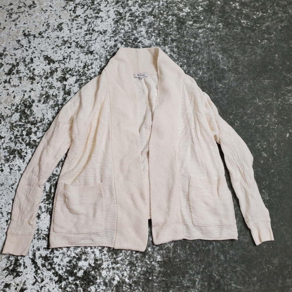 Madewell Cream Knit Open Cardigan